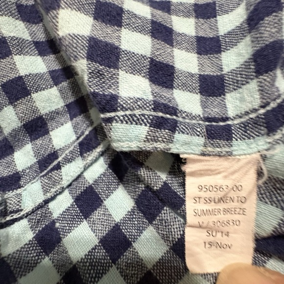 Banana Republic Button Down Short Sleeve Blue Shirt Medium - Picture 5 of 9